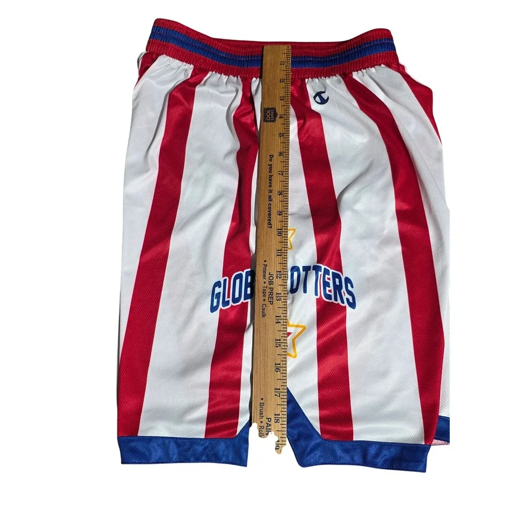 Champion Harlem Globetrotters Basketball Shorts Mens Medium Red White Striped